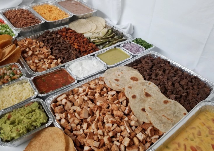 Catering trays and burritos